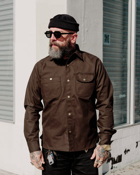 Rogue Territory Work Shirt Selvedge Canvas Dyed Brown