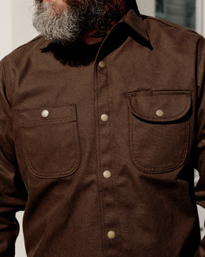 Rogue Territory Work Shirt Selvedge Canvas Dyed Brown