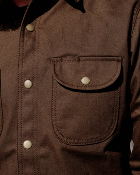 Rogue Territory Work Shirt Selvedge Canvas Dyed Brown