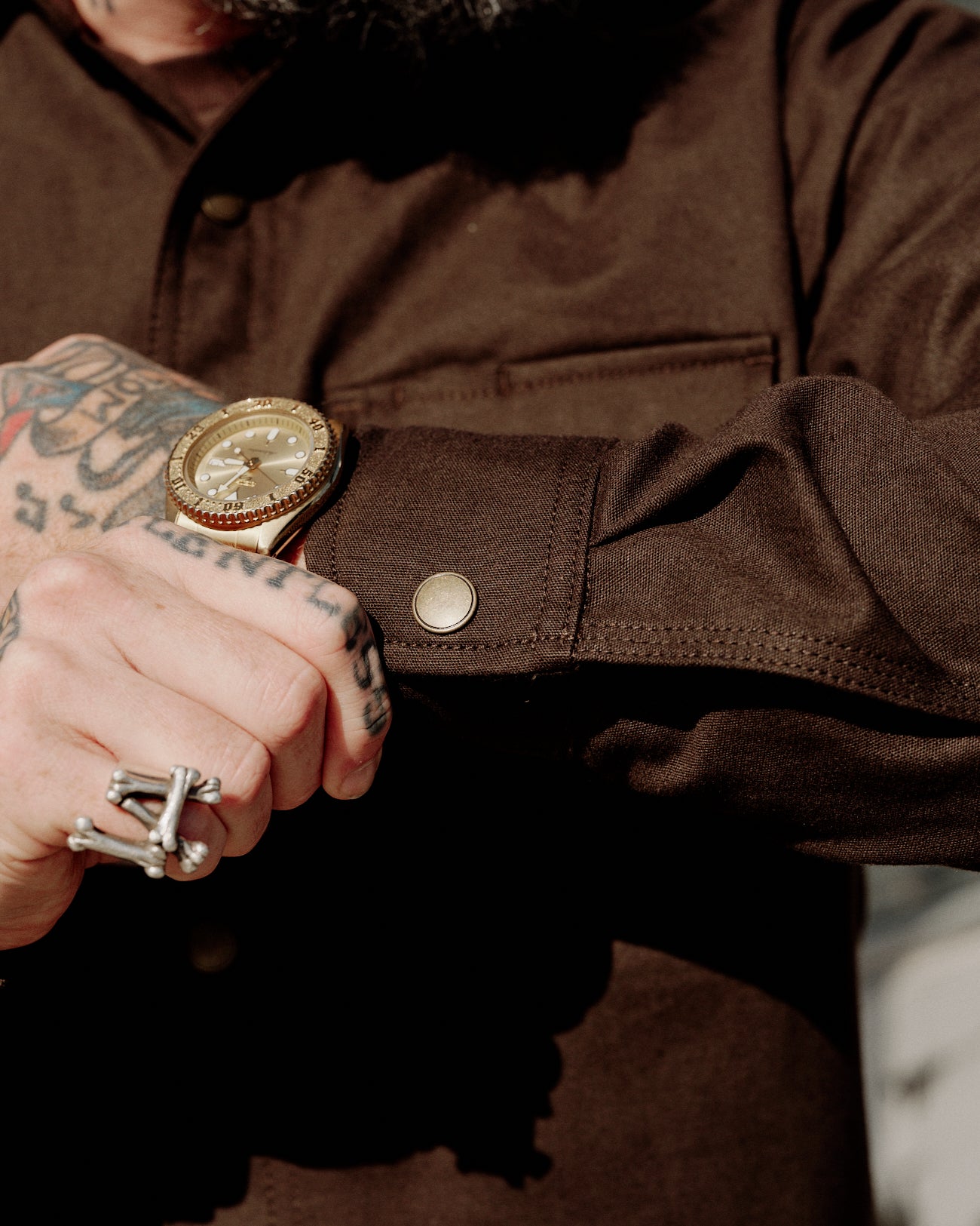 Rogue Territory Work Shirt Selvedge Canvas Dyed Brown