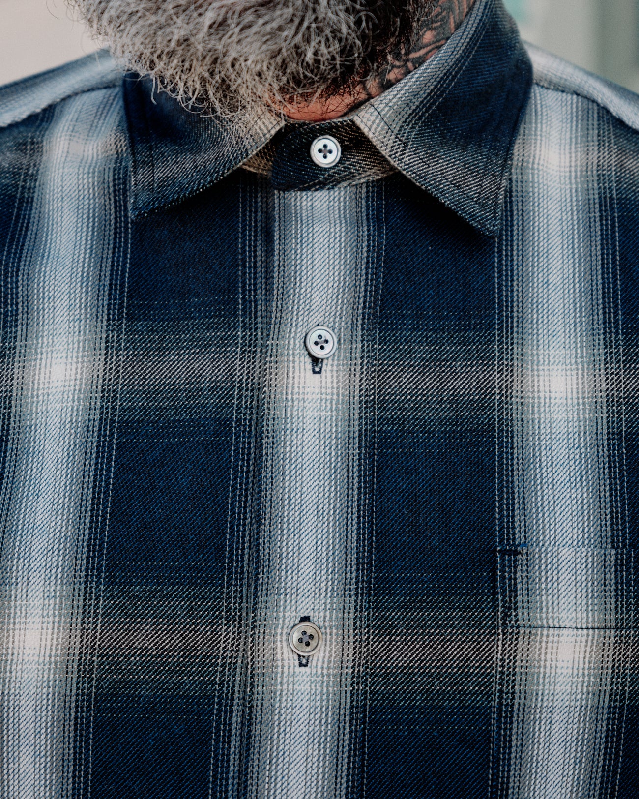 Aaron Levine New York Reversible Flannel Blue