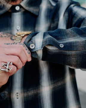 Aaron Levine New York Reversible Flannel Blue