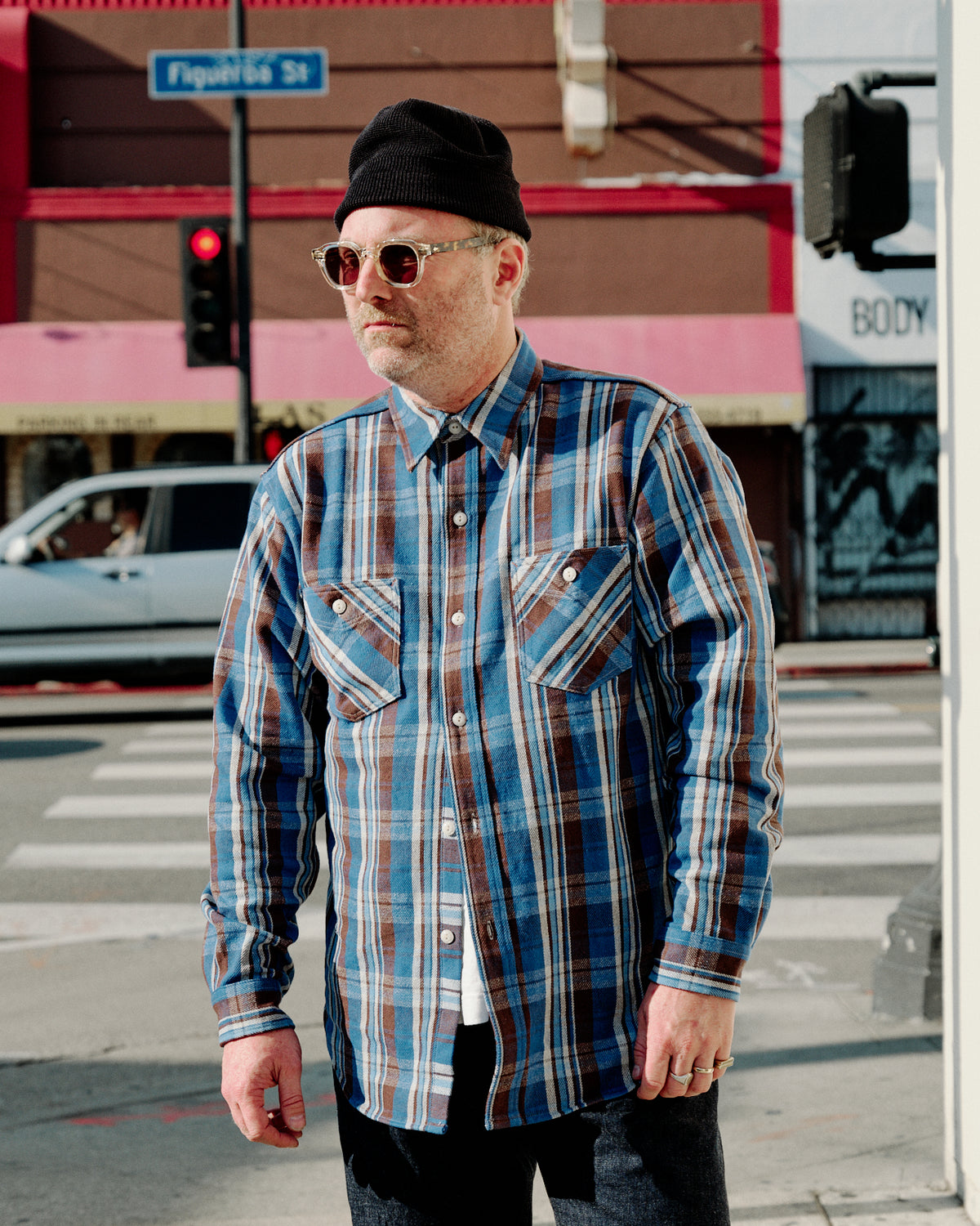 Stevenson Overall Co. Union Spec Flannel Work Shirt Blue Mix