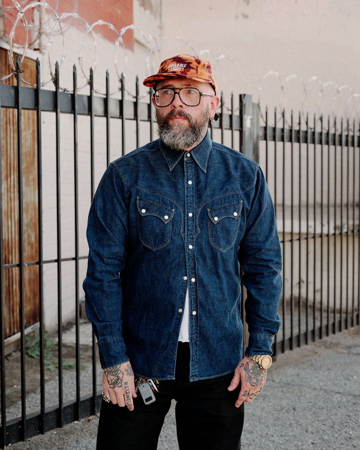 Stevenson Overall Co. Cody Western Shirt Faded Indigo