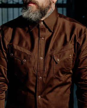 Stevenson Overall Co. Cody Western Shirt Dark Brown