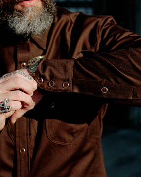 Stevenson Overall Co. Cody Western Shirt Dark Brown