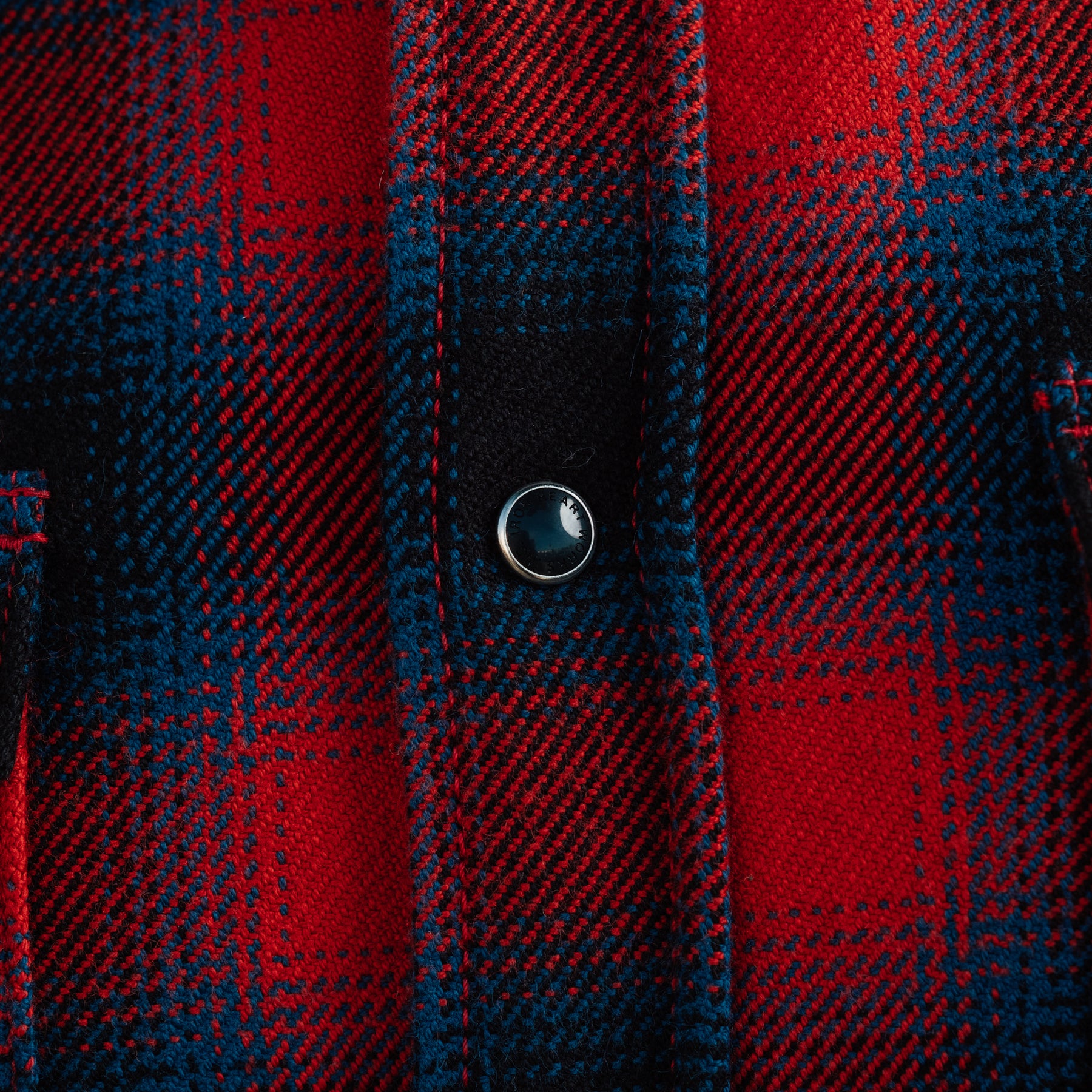 Iron Heart IHSH-373-RED Ultra Heavy Flannel Ombré Check Western Shirt Red