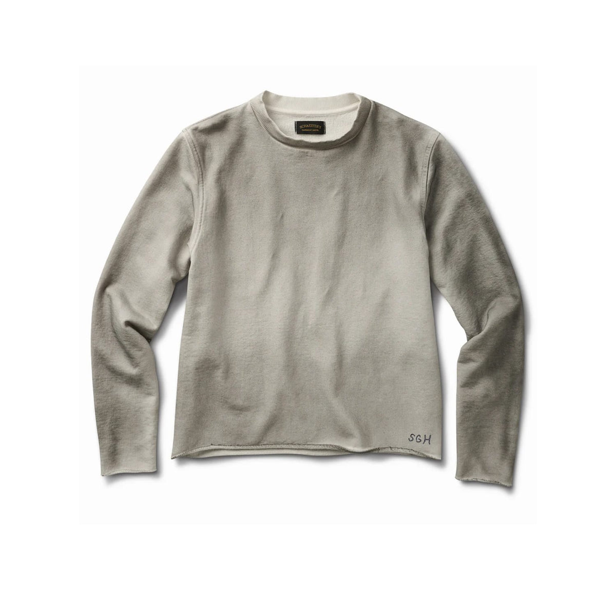 Schaeffer's Garment Hotel Raw Edge French Terry Crew Sweatshirt Dirty White