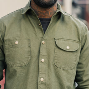 Rogue Territory Dyed Canvas Work Shirt Olive