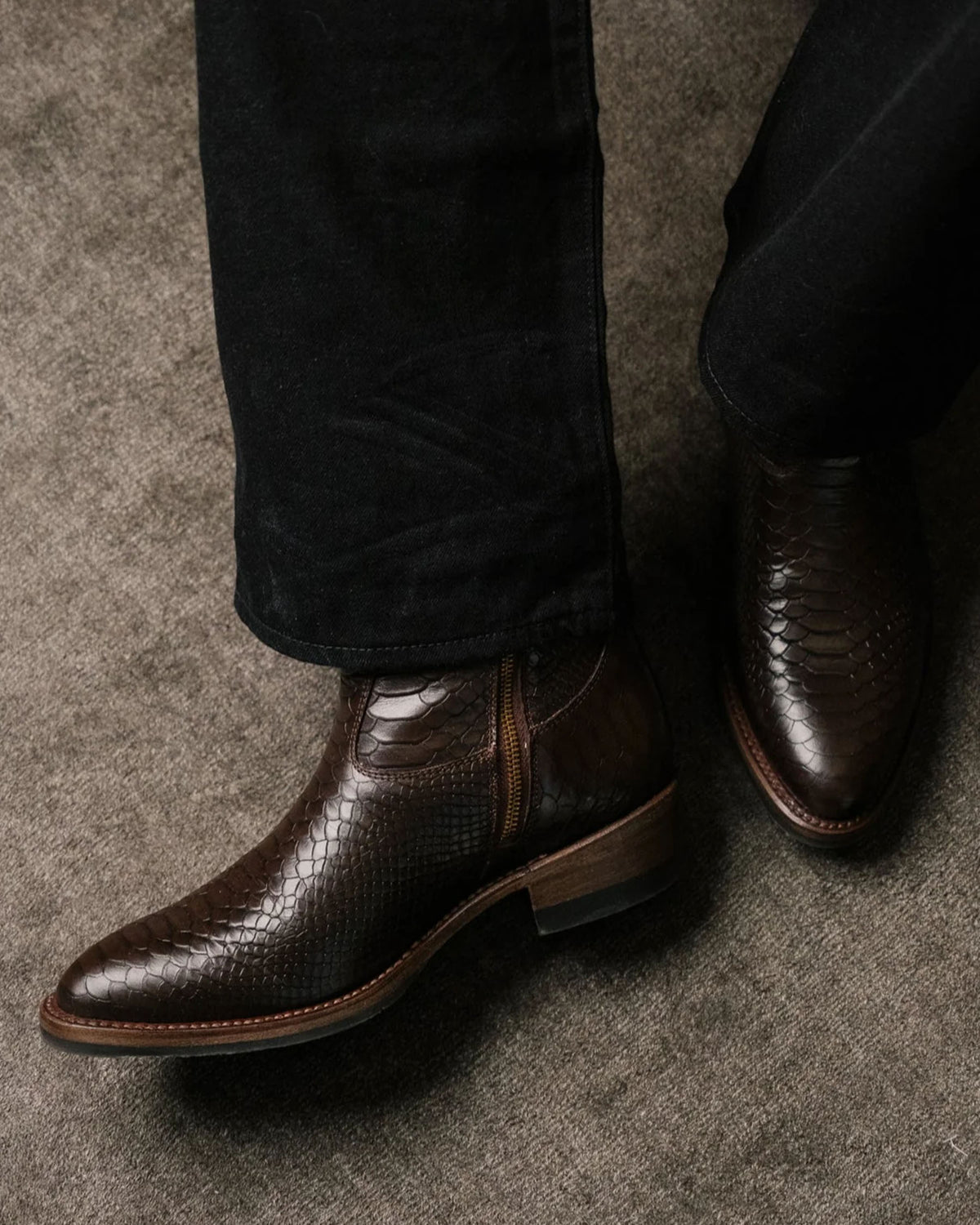 Santa Rosa Brand x Snake Oil Provisions Heartbreaker Boot Espresso Snake