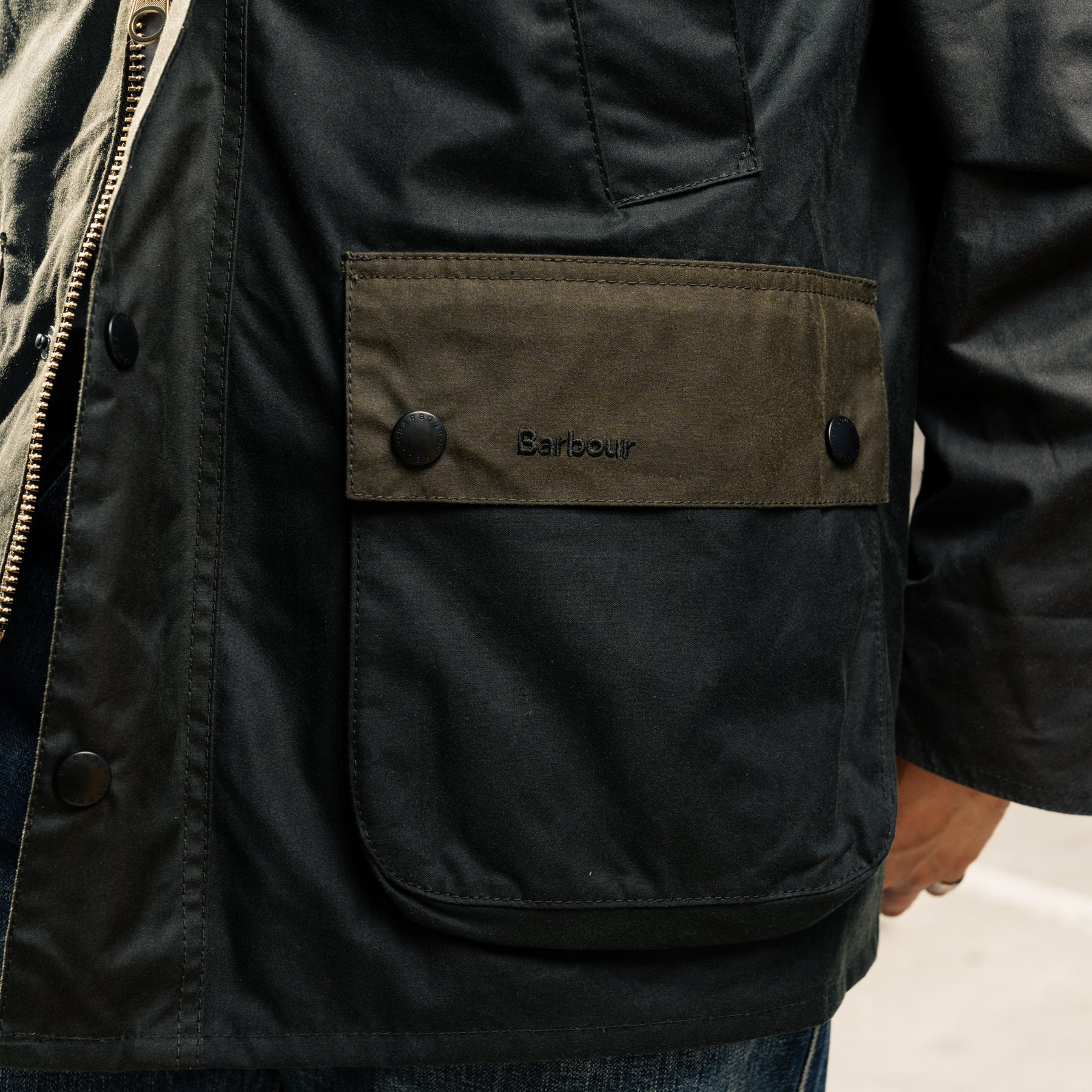 Barbour Patchwork Bedale Wax Jacket Sage