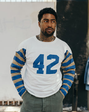 Full Count 5505 Old Football T White