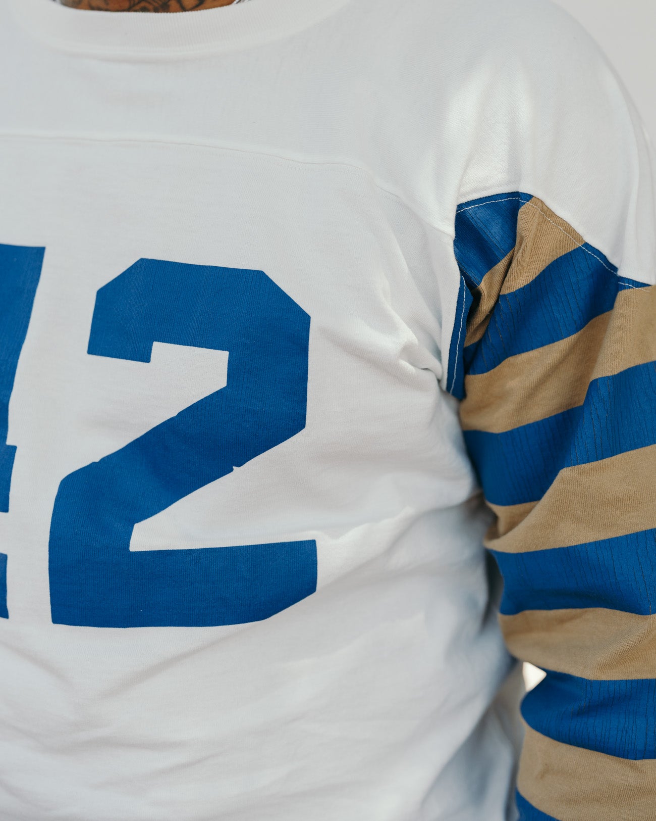 Full Count 5505 Old Football T White