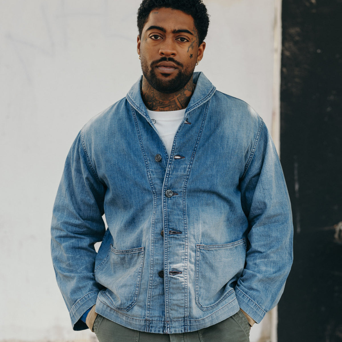 Full Count 2052HW-1 USN Shawl Collar Denim Coverall Hand Wash 