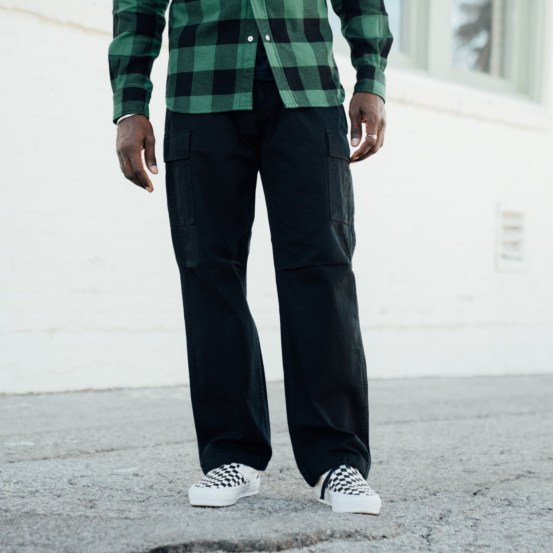 The Flat Head FN-PA-C016 Cargo Pants Black