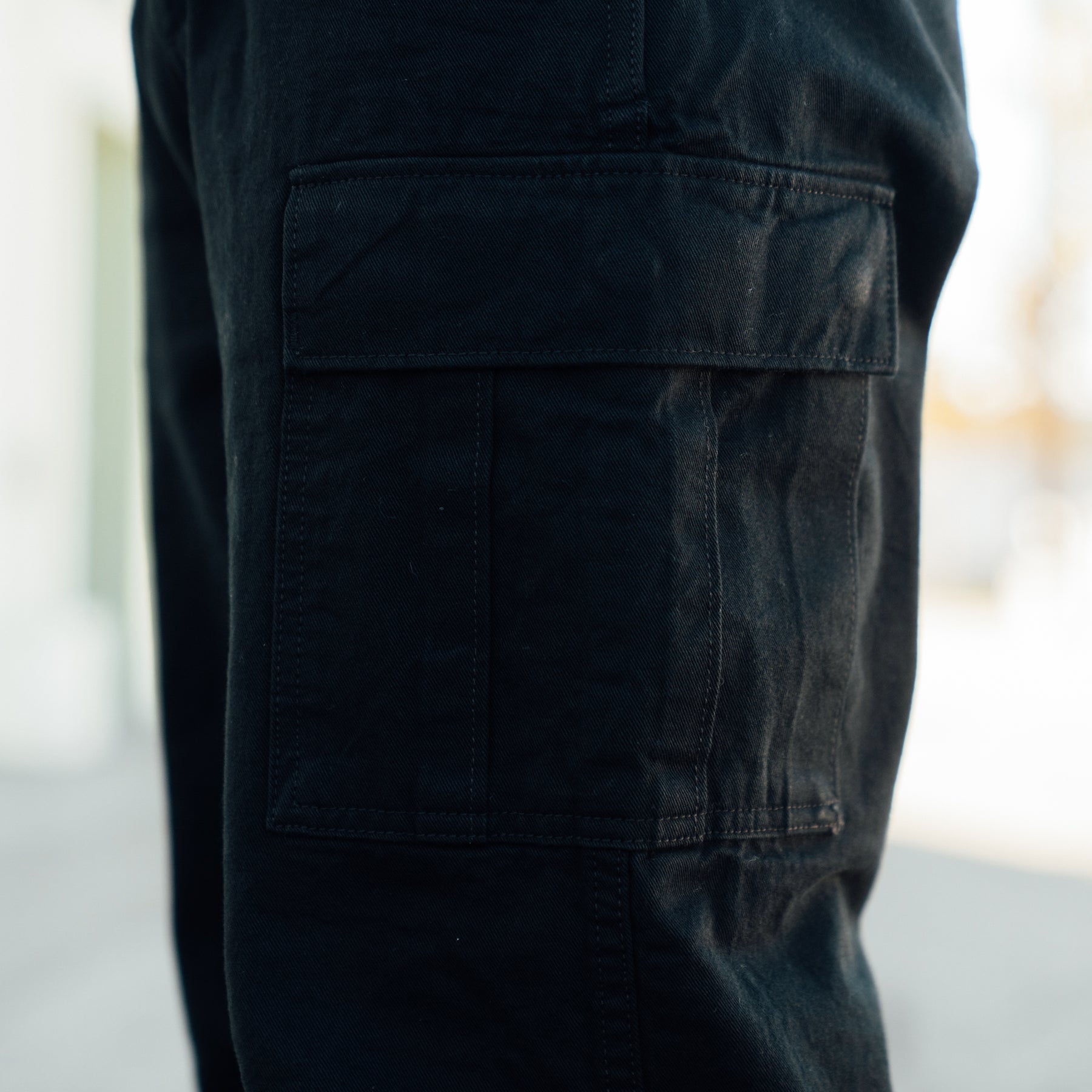The Flat Head FN-PA-C016 Cargo Pants Black