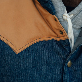 The Flat Head FN-OJ-DPV001 12.5oz Denim Puff Vest