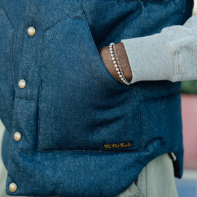 The Flat Head FN-OJ-DPV001 12.5oz Denim Puff Vest