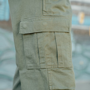 The Flat Head FN-PA-C016 Cargo Pants Olive