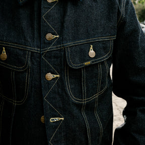 The Flat Head FN-OJ-D103 14.5oz Zimbabwe Cotton Denim Jacket Indigo