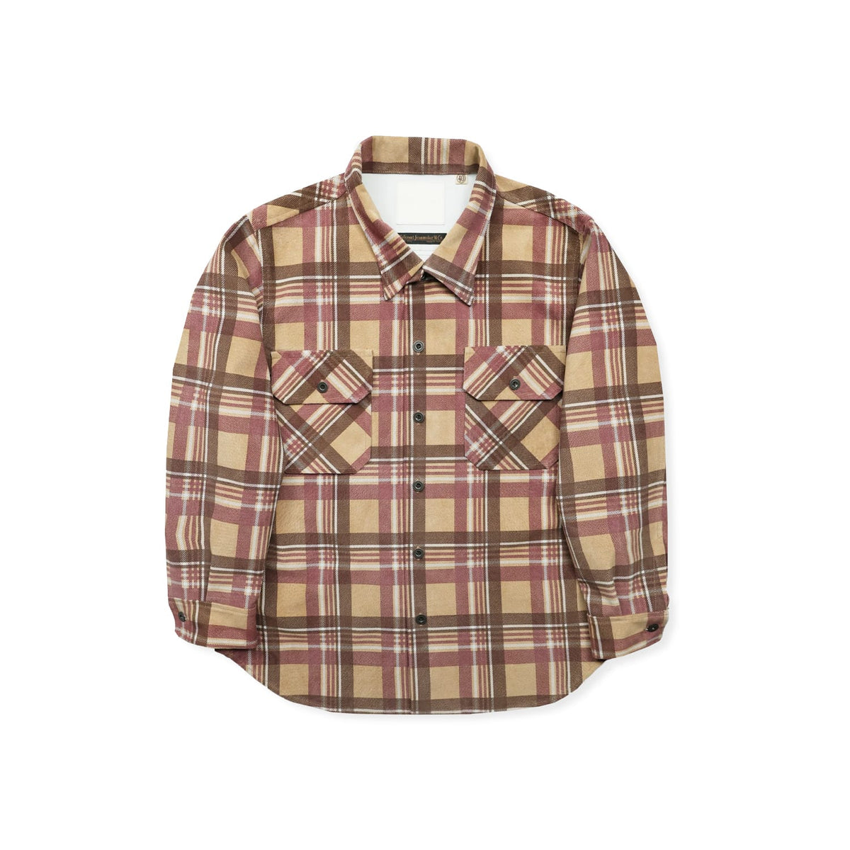 Full Count FL-4000 Suede Leather Check Work Shirt Beige