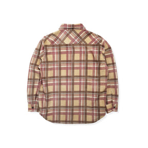 Full Count FL-4000 Suede Leather Check Work Shirt Beige FINAL SALE