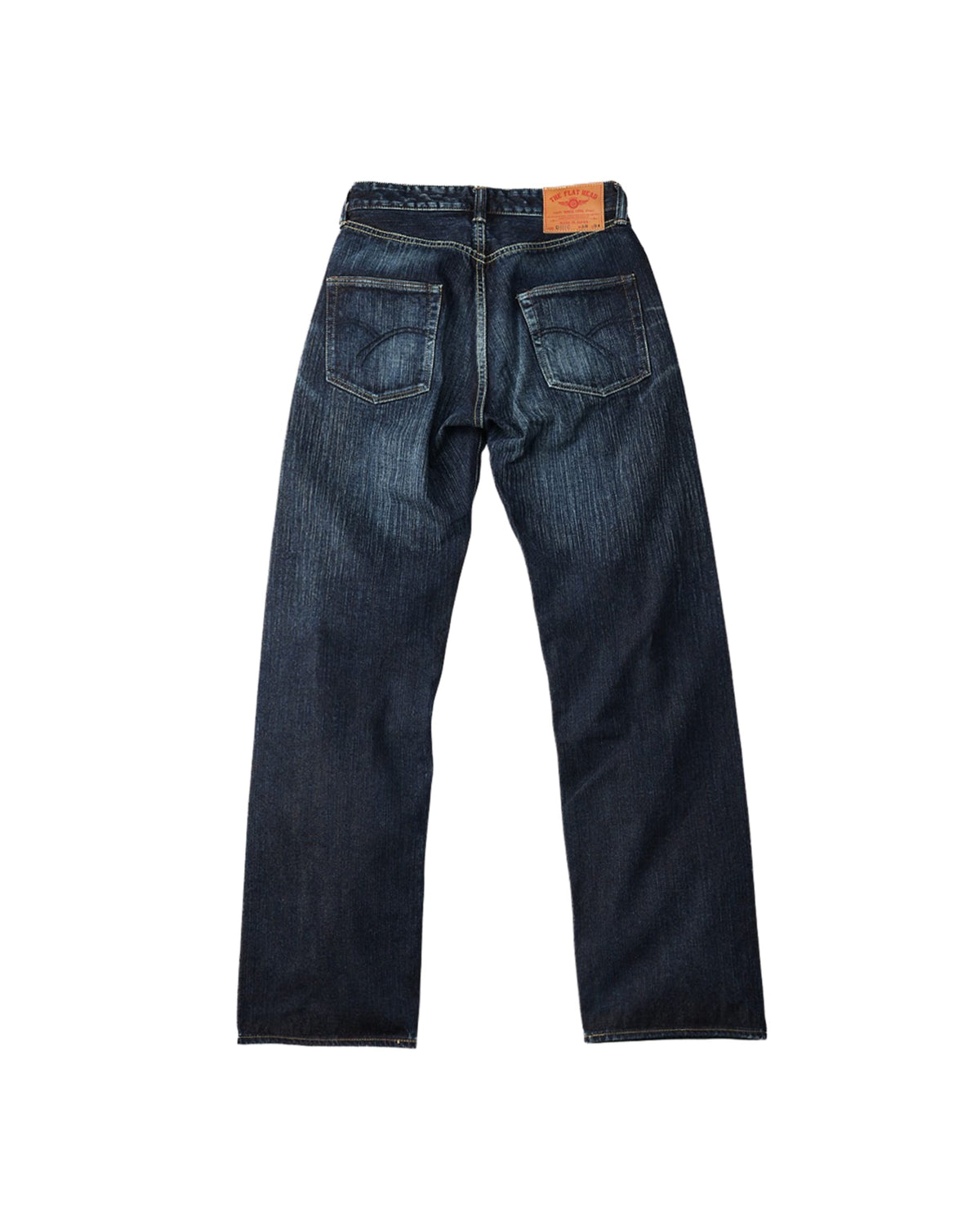 The Flat Head FN-D11C Left Hand Zimbabwe Cotton Wide Straight Real Aging Jeans