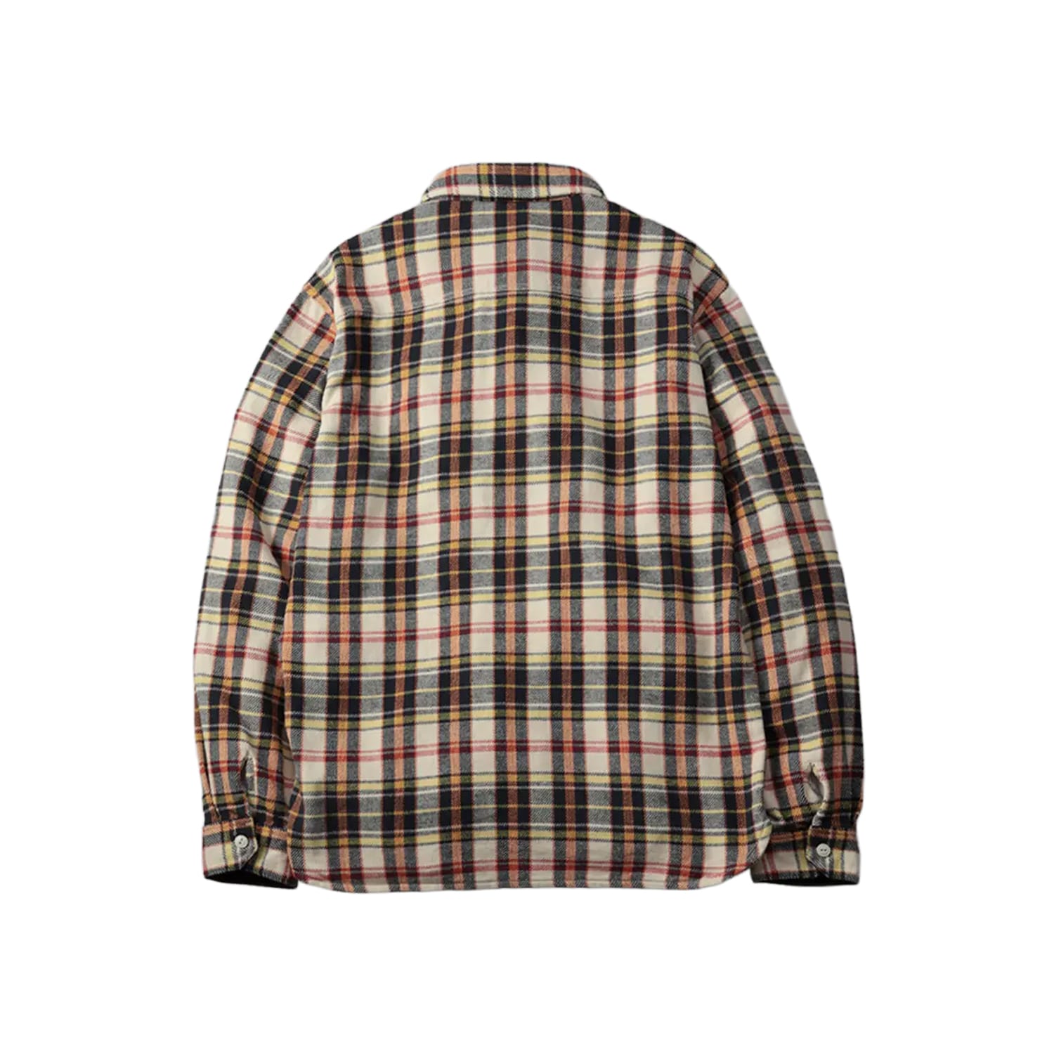Flat Head FN-SNR-014L Flannel Check Work Shirt Ivory x Black