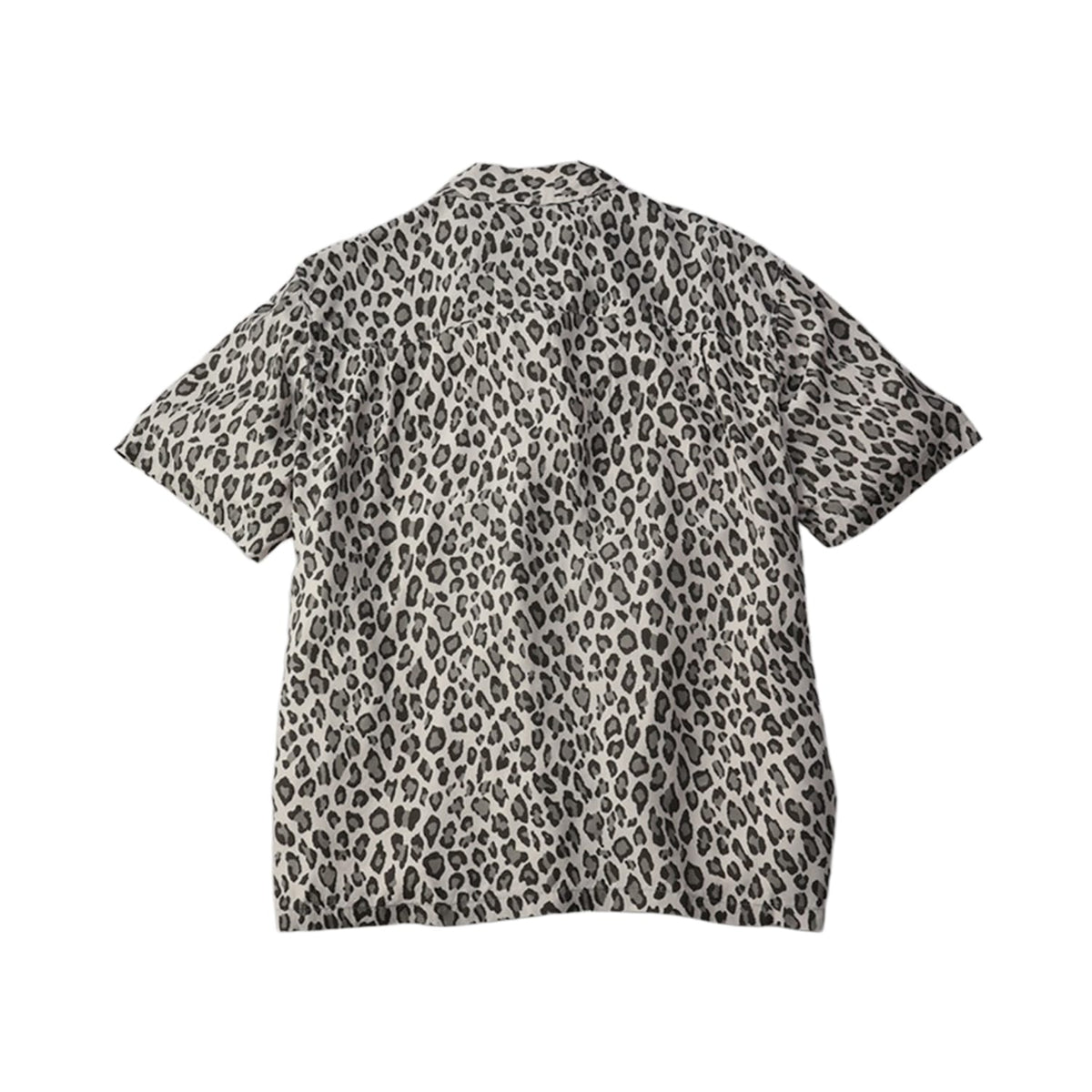 The Flat Head FN-SRO-009S Short Sleeve Leopard Shirt Off White