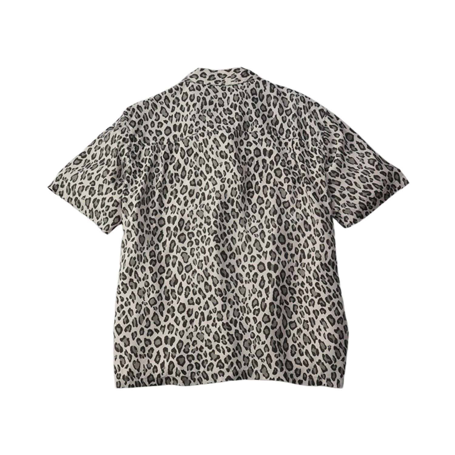 The Flat Head FN-SRO-009S Short Sleeve Leopard Shirt Off White