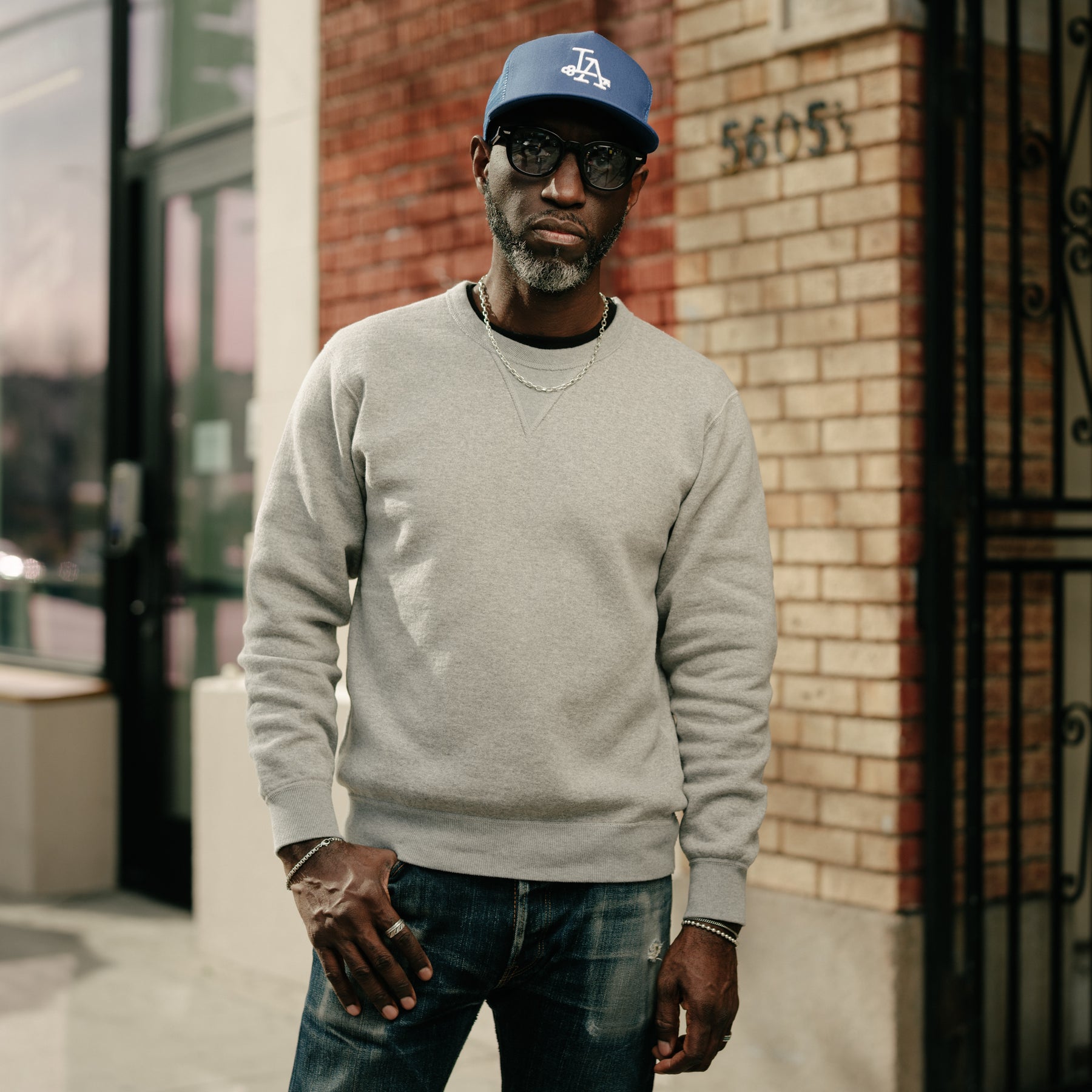 The Flat Head FN-SWC-301 Loopwheel Crewneck Sweatshirt Grey