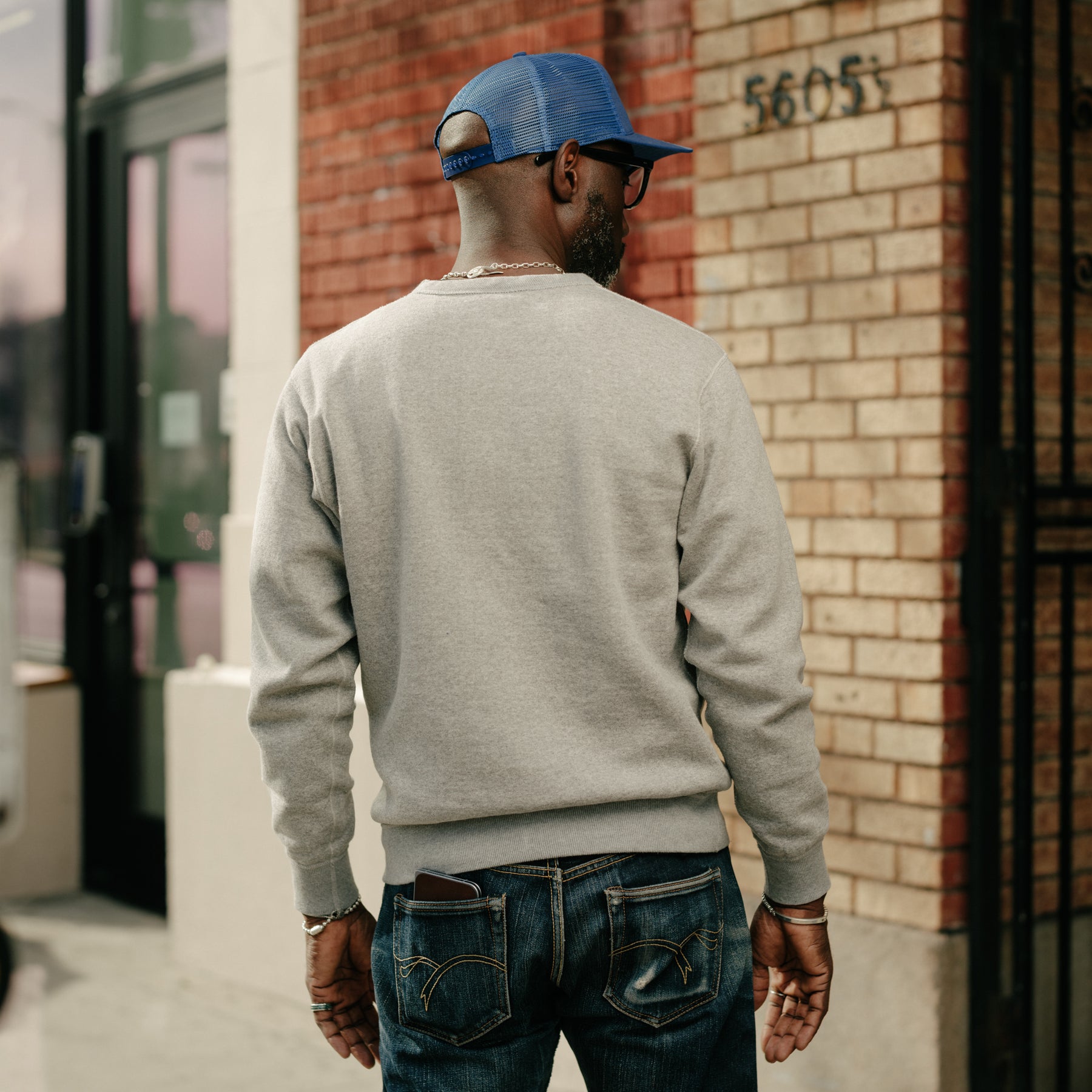 The Flat Head FN-SWC-301 Loopwheel Crewneck Sweatshirt Grey