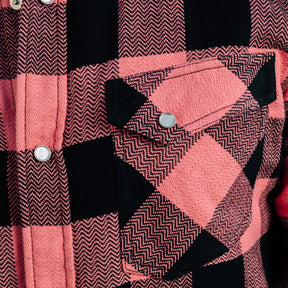 The Flat Head Block Check Western Shirt Pink/ Black FINAL SALE