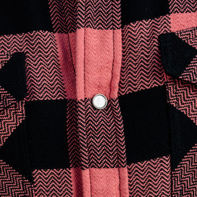 The Flat Head Block Check Western Shirt Pink/ Black FINAL SALE