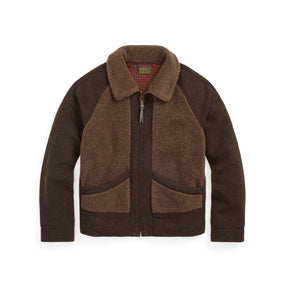 RRL Fleece-Paneled Jacquard Jacket Brown/ Multi