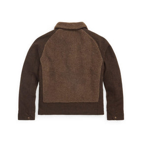 RRL Fleece-Paneled Jacquard Jacket Brown/ Multi