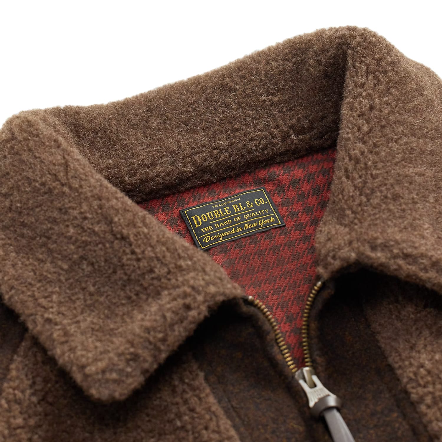 RRL Fleece-Paneled Jacquard Jacket Brown/ Multi