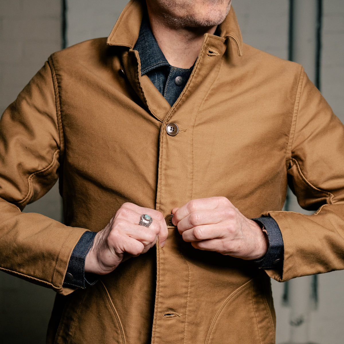 Stevenson Overall Co. ForgeWear Mechanic Coat Camel FINAL SALE