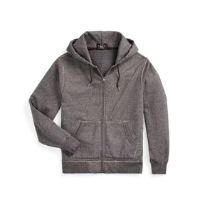 RRL French Terry Full Zip Hoodie Charcoal Heather