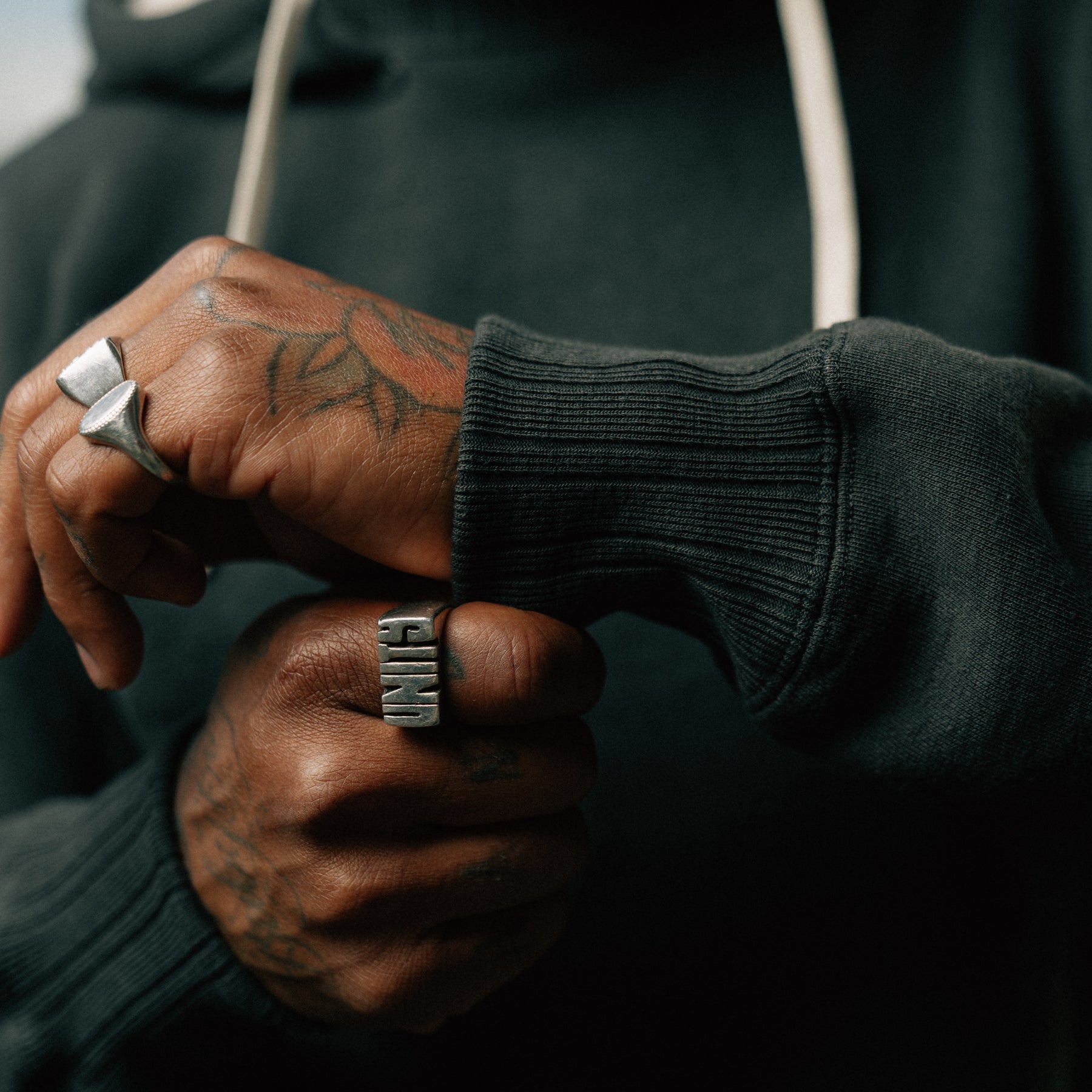 Full Count 3745-22 After Hood Sweat Shirt Mother Cotton Black