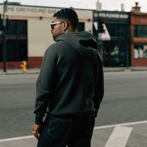 Full Count 3745-22 After Hood Sweat Shirt Mother Cotton Black