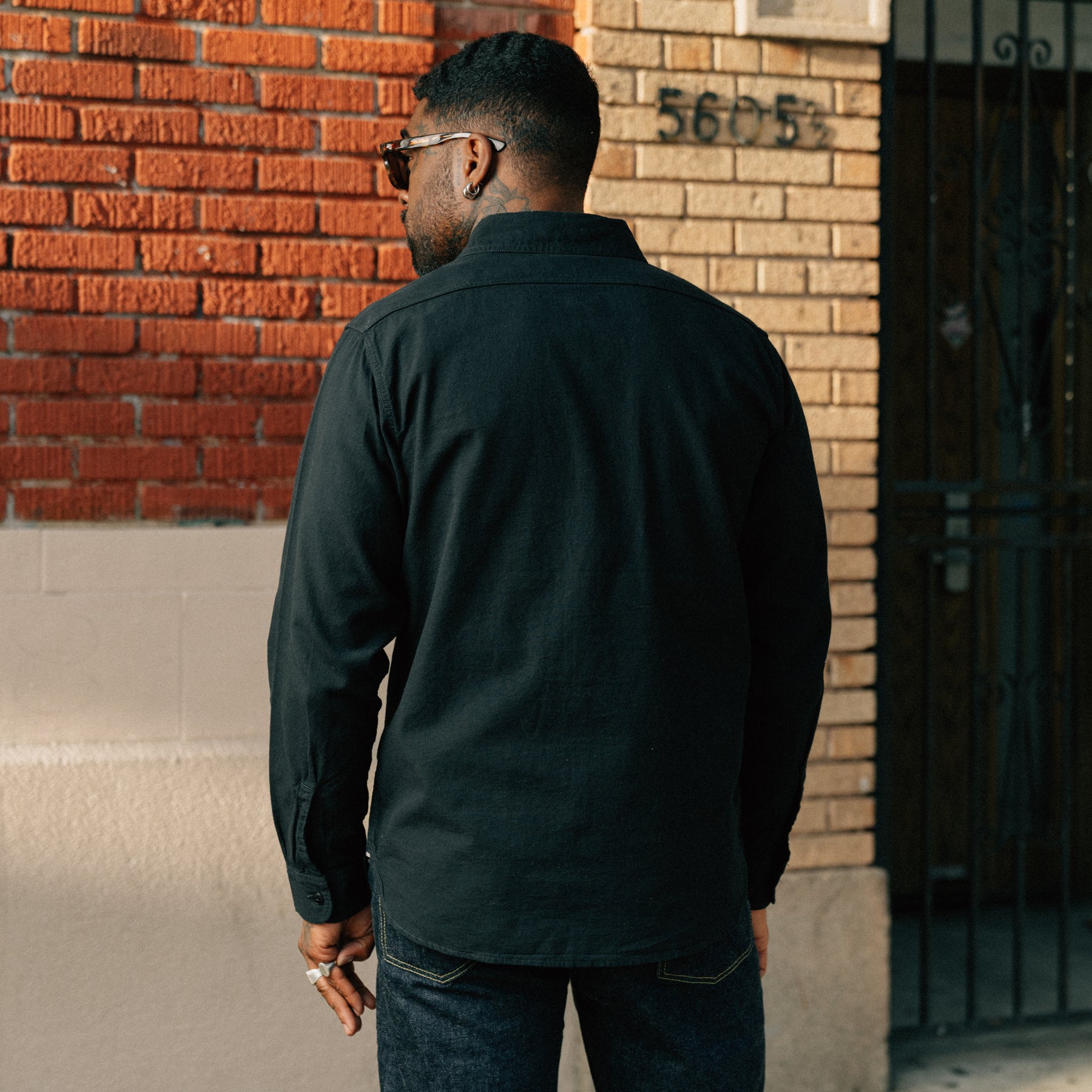 Full Count 4810-22 Chambray Shirt Black