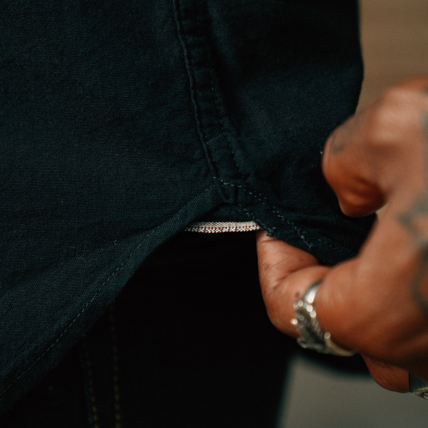 Full Count 4810-22 Chambray Shirt Black