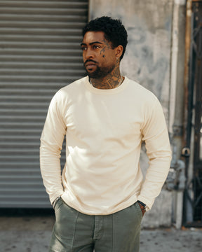 Full Count Flat Seam Heavyweight Long Sleeve T-Shirt Ecru
