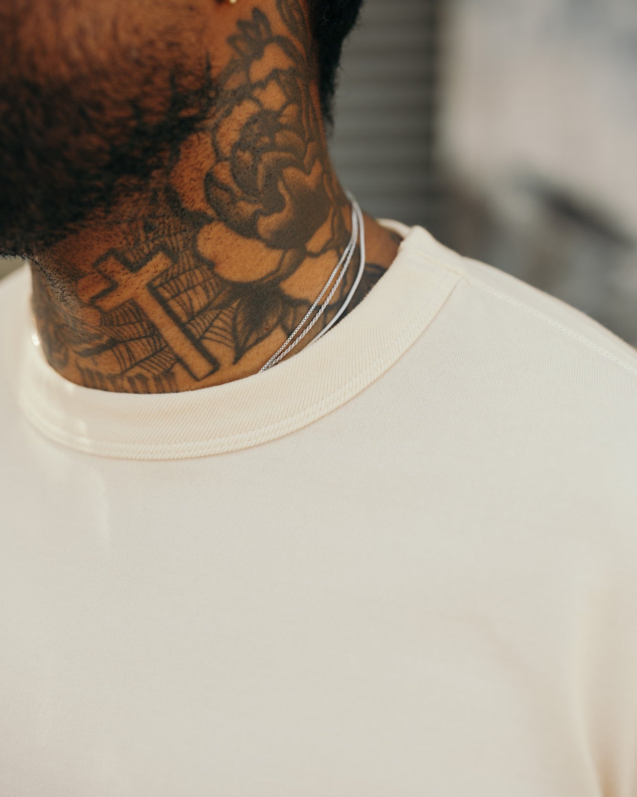 Full Count Flat Seam Heavyweight Long Sleeve T-Shirt Ecru