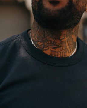 Full Count Flat Seam Heavyweight Long Sleeve T-Shirt Ink Black