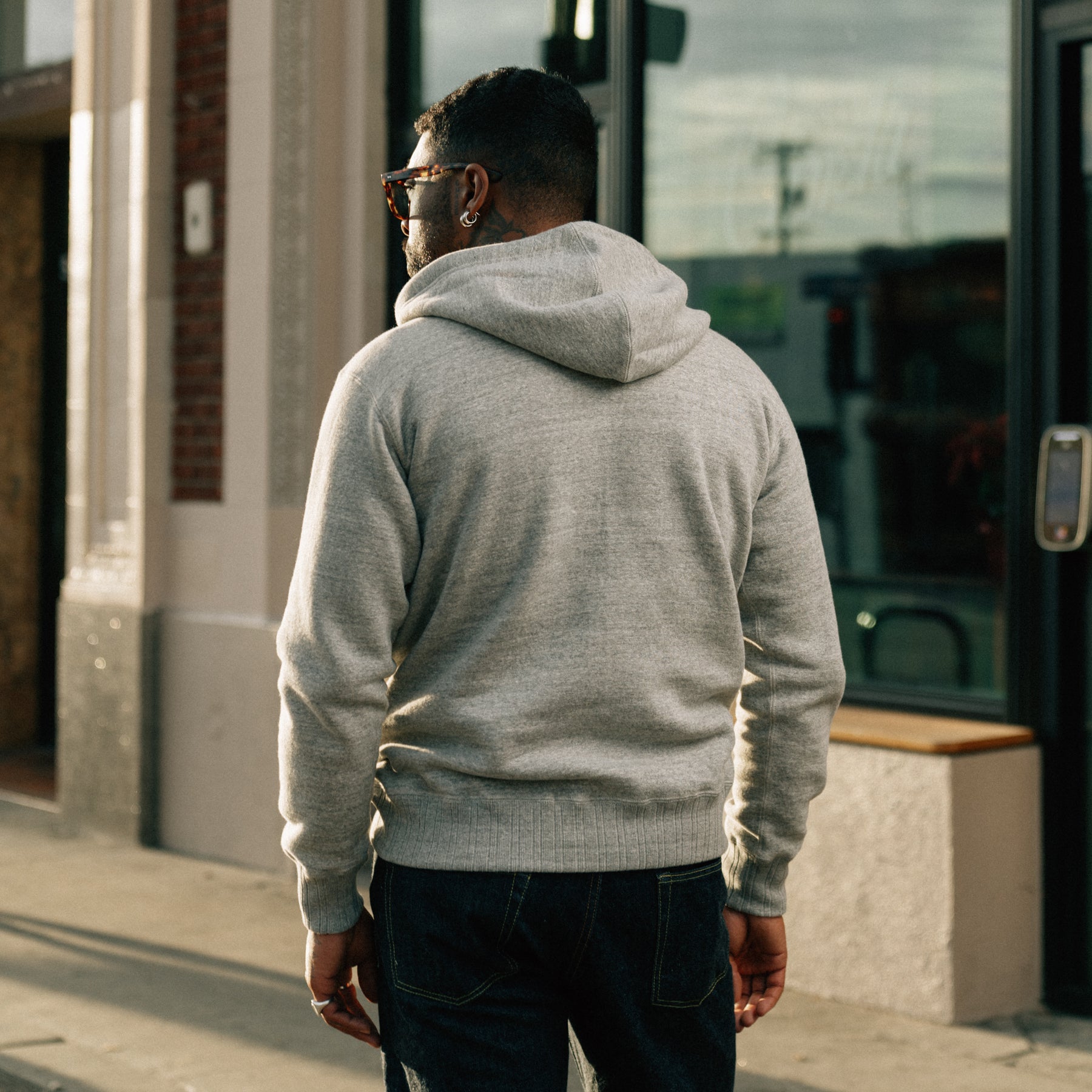 Full Count 3745-22 After Hood Sweat Shirt Mother Cotton Heather Gray