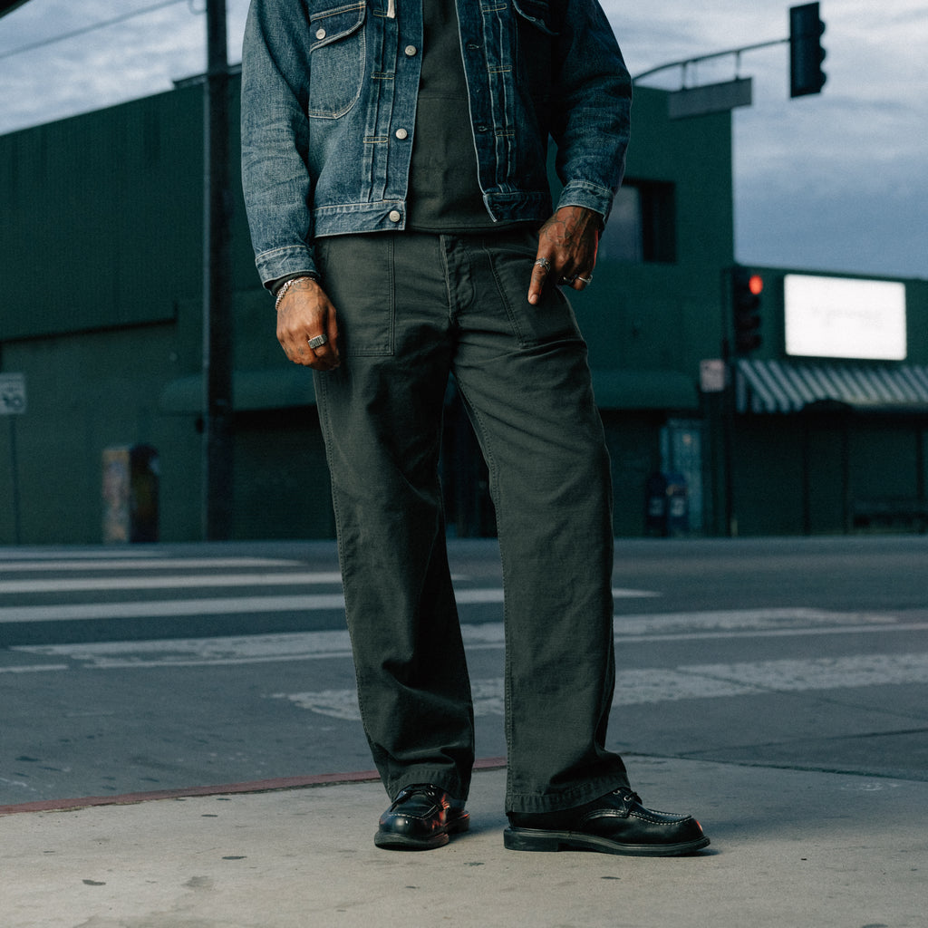 Full Count 1992-24A Utility Trousers Black