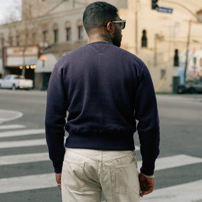 Full Count 3741-22 Double V Set in Sleeve Mother Cotton Navy