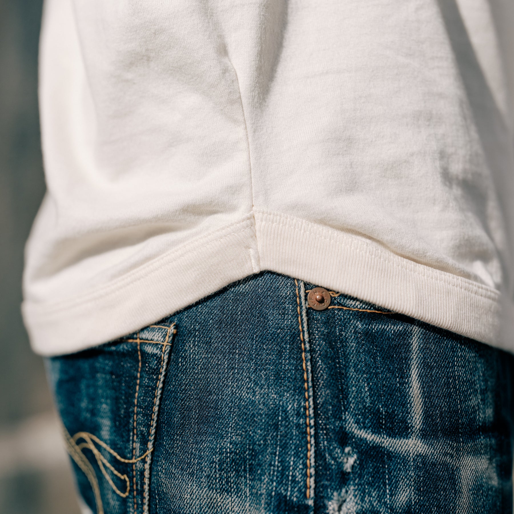 Full Count Flat Seam Heavyweight T-Shirt White